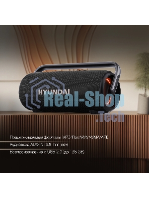 Колонка портативная Hyundai H-PS1029 черный 220W 4.1 BT 10м 4800mAh