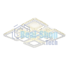 Управляемый светодиодный светильник Ambrella light FA1737/4+4 WH/CH белый/хром 215W 3000K/4200K/6400K 720*720*120 (ПДУ РАДИО 2.4G)