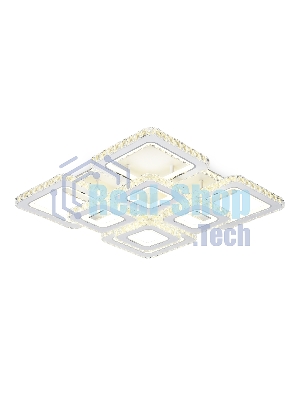 Управляемый светодиодный светильник Ambrella light FA1737/4+4 WH/CH белый/хром 215W 3000K/4200K/6400K 720*720*120 (ПДУ РАДИО 2.4G)