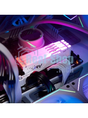 Оперативная память Kingston Fury Beast, DDR5, 32Gb (2x16GB), 5600MHz, CL36, DIMM, радиатор, RGB, белый