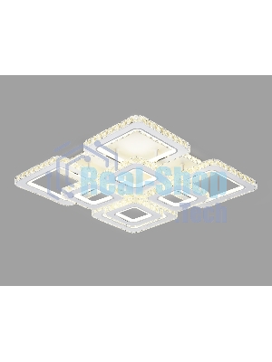 Управляемый светодиодный светильник Ambrella light FA1737/4+4 WH/CH белый/хром 215W 3000K/4200K/6400K 720*720*120 (ПДУ РАДИО 2.4G)