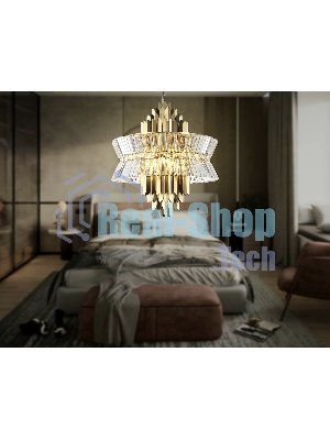 Люстра Ambrella light LH41023/18 BS/CL латунь/прозрачный E14*18 max 40W D700*750