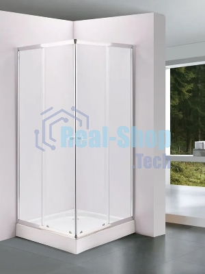 Душевой уголок BAU Stil Hit с поддоном 80x80х195, прозрачное закаленное стекло, хромированный профил