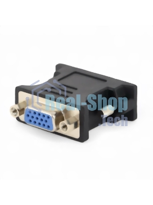 Переходник DVI-VGA Cablexpert A-DVI-VGA-BK, 29M/15F, черный, пакет