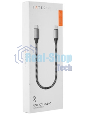 Кабель Satechi ST-U4C25M USB Type-C - USB Type-C 0.25м для зарядки и передачи данных (до 100W), серый космос