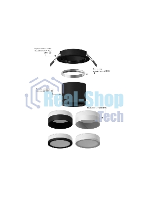 Корпус светильника C6520 SWH белый песок 80*80*H25mm MR16 GU5.3