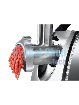Мясорубка электрическая Bosch MFW68660 черный, 2200 Вт, 4.3 кг/мин, реверс, защита от перегрузки, металлический лоток, насадки - 10