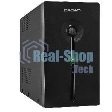 Источник бесперебойного питания CROWN Line Intractive CMU-SP800EURO USB 800VA\480W, корпус металл, 1x12V/9AH, розетки 4*EURO+1*IEC bybass, трансформатор AVR 140-290V, cъемный кабель 1.2 м, порт RJ11/45, порт USB, защита: от перегрузки, от КЗ, от скачков напряжения