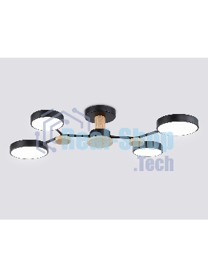 Светильник Ambrella light FL4860/4 BK/WD черный/дерево 60W 3000-6000K 700*400*120 (без ПДУ)