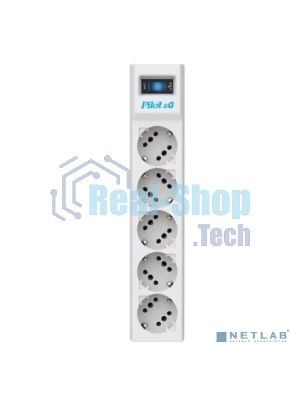 Сетевой фильтр ZIS PILOT Surge protector Pilot SG5 5 outlets (GP), 10A/2.2kVt, automatic circuit-breaker, 10 m