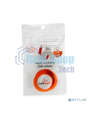Кабель Gembird USB 2.0 Cablexpert CC-ApUSBr1m, AM/Lightning 8P, 1м, силиконовый шнур, разъемы розовый металлик, пакет