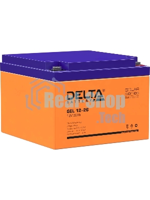Аккумуляторная батарея Delta GEL 12-26 напряжение 12В, емкость 26А·ч (174х166х125мм)
