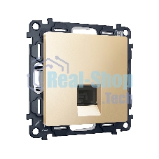 Комплект механизма компьютерной розетки ALFA Шампань RJ-45(8P8C) CAT6 с шторкой QUANT (AP6120, VM188) MA612010