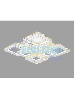 Управляемый светодиодный светильник Ambrella light FA1737/4+4 WH/CH белый/хром 215W 3000K/4200K/6400K 720*720*120 (ПДУ РАДИО 2.4G)