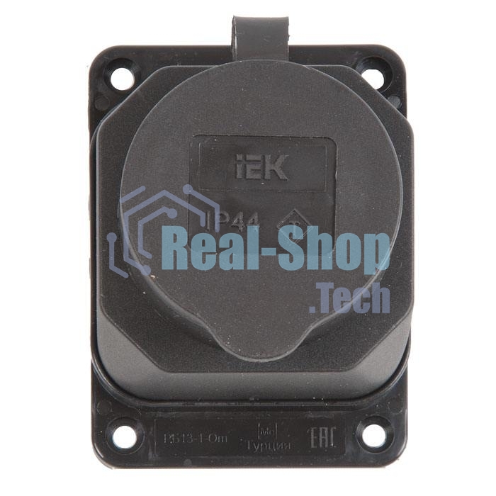 Розетка кабельная наружной установки IР44 16А 2Р+E каучук ОМЕГА IEK PKR11-016-2-K02