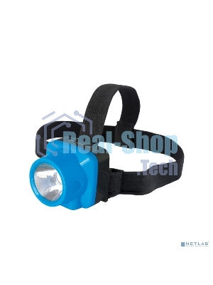 Фонарь налобный аккумуляторный LED5375 220В 0.4Вт LED 2 реж. пластик голуб. Ultraflash 14252