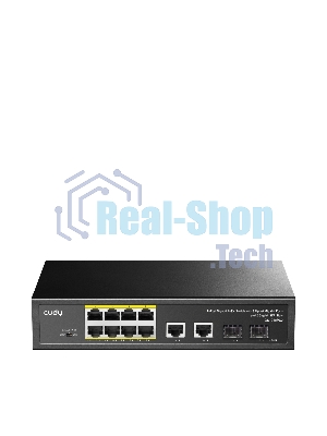 Коммутатор Cudy GS1010PS2, 8×1 Гбит/с, 2×1 Гбит/с Combo (RJ-45/SFP), 2×1 Гбит/с SFP