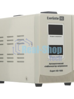 Стабилизатор напряжения ExeGate Master AV-1000 (1000ВА, 140-260В, цифр. индикация вход/вых. напряжения, 220В±8%, КПД 98%, 5 уровней защиты, задержка, метал.корпус, евророзетка, RTL)