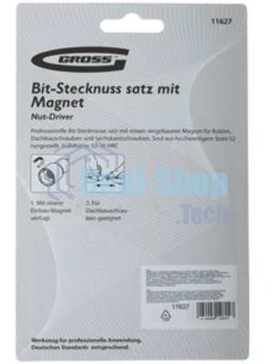 Набор головок Gross 11627 торцевых 8.10 12.13 мм магнит. nut-driver s2