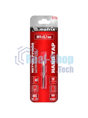 Метчик Matrix ручной М4x0,7 мм, Р6М5