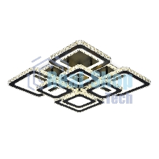 Управляемый светодиодный светильник Ambrella light FA1738/4+4 BK/CH черный/хром 215W 3000K/4200K/6400K 720*720*120 (ПДУ РАДИО 2.4G)