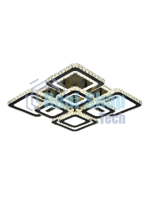 Управляемый светодиодный светильник Ambrella light FA1738/4+4 BK/CH черный/хром 215W 3000K/4200K/6400K 720*720*120 (ПДУ РАДИО 2.4G)