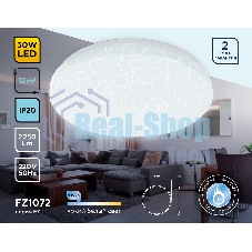 Потолочный светодиодный светильник Ambrella light FZ1072 WH белый 30W 6400K D370*55 (Без ПДУ)