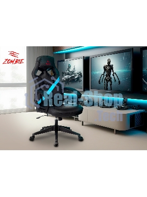 Кресло Zombie DRIVER черный, экокожа, 120 кг, механизм качания