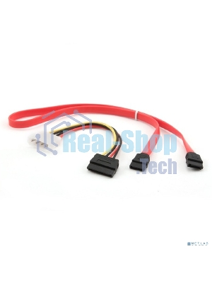 Комплект кабелей SATA Cablexpert CC-SATA-N, интерфейсный (48 см) 7pin/7pin и питания (15 см) 4pin/15pin, медь, пакет