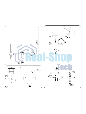 Люстра Ambrella light LH55358/10 BS/CL латунь/прозрачный G9/10 max 30W D550*690