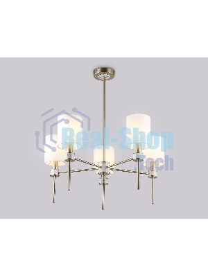 Люстра Ambrella light LH72371/5 DBS/WH темная латунь/белый E14/5 max 40W D680*720