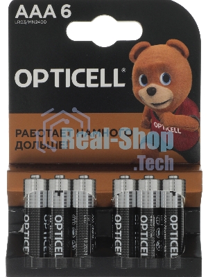 Элемент питания алкалиновый AAA/LR03 (блист. 6шт) Basic Opticell 5051007