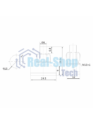Выключатель-кнопка Rexant 250V 1А (2с) ON-OFF белый (для настольной лампы)