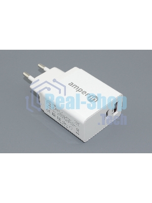 Блок питания (сетевой адаптер) Amperin USB-A, USB-C (YDS-TC045-011PK) 45W, белый
