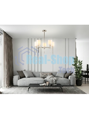 Люстра Ambrella light LH72371/5 DBS/WH темная латунь/белый E14/5 max 40W D680*720
