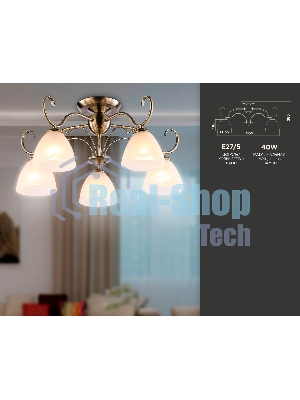 Светильник Ambrella light TR3046/5 SB/FR бронза/белый матовый E27/5 max 40W D595*285