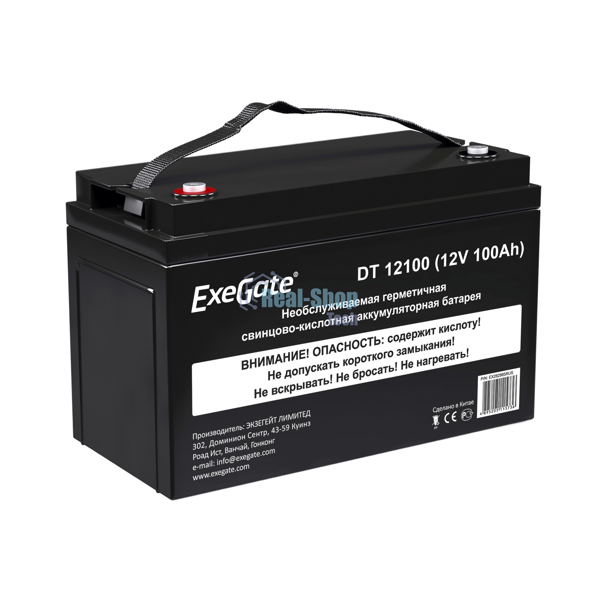 Аккумуляторная батарея ExeGate DT 12100 (12V 100Ah, под болт М6)