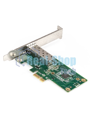 Сетевой адаптер ExeGate EXE-i210-F1 (PCI-E x1 v2.0, порт 1xSFP (медный), 10/100/1000Mbps, Gigabit Server NIC Intel Chipset I210-F1)