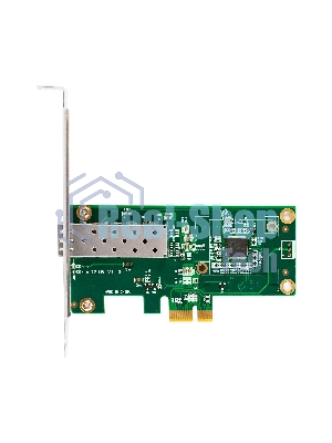 Сетевой адаптер ExeGate EXE-i210-F1 (PCI-E x1 v2.0, порт 1xSFP (медный), 10/100/1000Mbps, Gigabit Server NIC Intel Chipset I210-F1)
