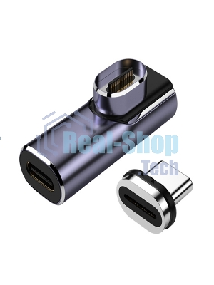 Переходник USB 4 Type-C мама-папа угловой с магнитным разъемом тип 2