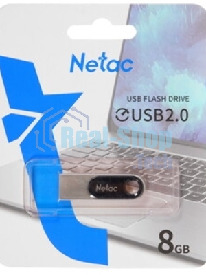 Флешка USB Netac U278 (NT03U278N-008G-20PN), 8Gb, USB 2.0, R/W 50/10, серебристый/черный