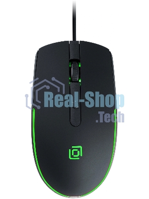 Мышь проводная Oklick 100M черный, 1600 dpi, USB, кнопки - 4