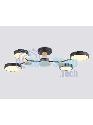 Светильник Ambrella light FL4860/4 BK/WD черный/дерево 60W 3000-6000K 700*400*120 (без ПДУ)