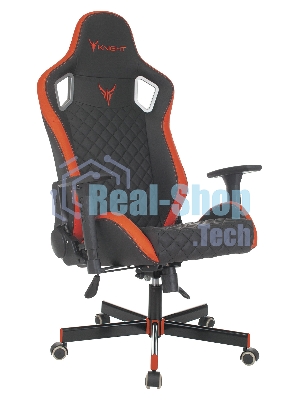 Кресло Knight OUTRIDER черный/красный, экокожа, 120 кг, механизм качания