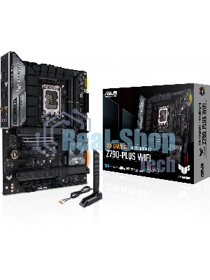 Материнская плата ASUS TUF GAMING Z790-PLUS WIFI, LGA 1700, Intel Z790, 4xDDR5, 4xSATA, 4xM.2, 1xPCIe 5.0 x16, 1xPCIe 4.0 x4, 2xUSB-A 3.2 Gen 2, 4xUSB-A 3.2 Gen 1, 1xUSB-C 3.2 Gen 2, 1xUSB-C 3.2 Gen 2x2, 1x2.5Gb LAN, 5x3.5 мм, 7.1, Standard-ATX