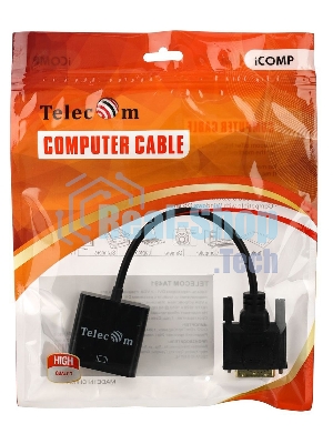Кабель-переходник VCOM DVI-D 25M ---> VGA 15F Telecom TA491 Кабель-переходник DVI-D 25M ---> VGA 15F Telecom TA491
