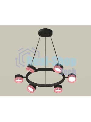 Светильник Ambrella light XB9193251/6 SBK/PI черный песок/розовый GX53 (C9193, N8486)
