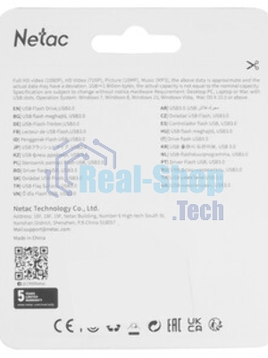 Флешка USB Netac U278 (NT03U278N-032G-32PN), 32Gb, USB 3.0, R/W 90/45, серебристый/черный