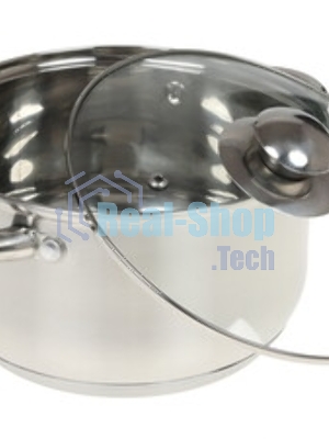 Набор посуды KELLI KL-4202 8 пред. (Ковшик 2л. Кастрюля 2 л. Кастрюля 2,6 л. Кастрюля 3,6 л. Высококачественная нерж. сталь 18/10. 5-ти слойное капсульное дно. Жаропрочные стекл. крышки.)