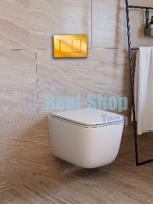 Инсталляция с унитазом комплект BAU PRO 6 в 1: унитаз подвесной безободковый торнадо Bau Dream 51х35, быстросъемное сиденье микролифт, кнопка смыва BAU Stil, золото